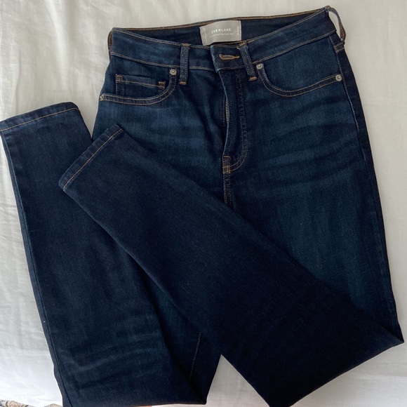 EVERLANE authentic stretch cigarette Dark Blue denim jeans size 26 NEW! - Picture 5 of 6